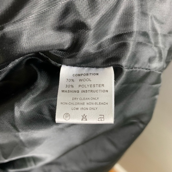 Black Wool Blend Faux Fur Trim Jacket - Picture 3 of 5